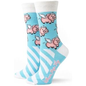 NWT Two Left Feet when pigs 🐖 fly socks